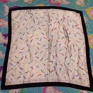 1996 USA Olympics Atlanta 100% Silk Scarf Bandana Vintage 90s
